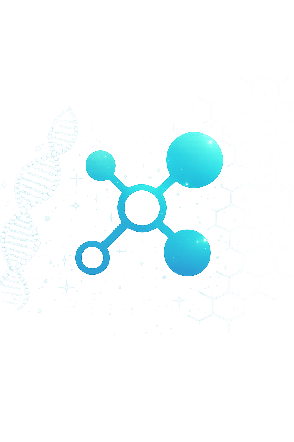 Ilustrație medicală cu ADN și molecule