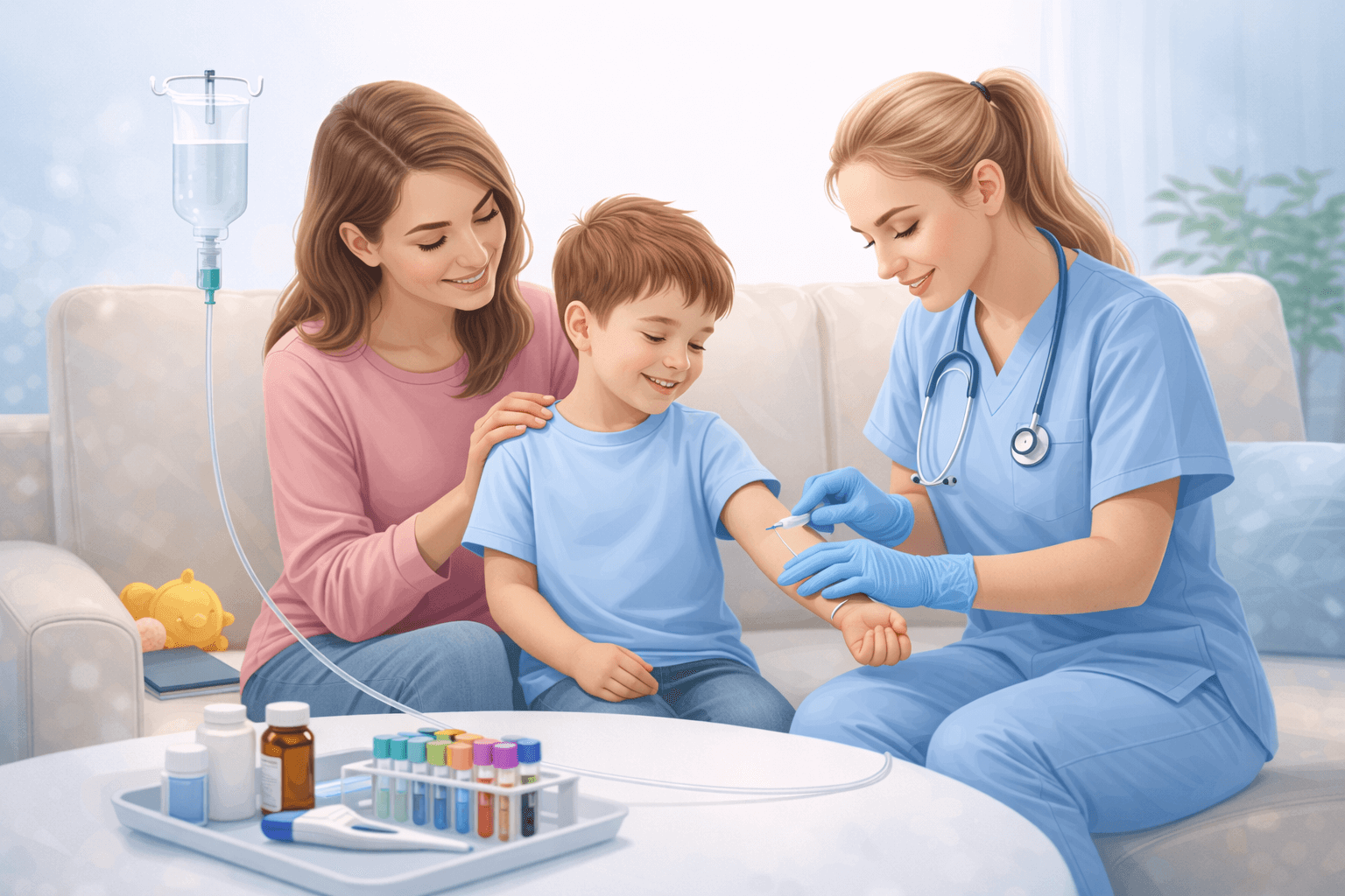 Administrare medicație și recoltare analize pentru copii, la domiciliu